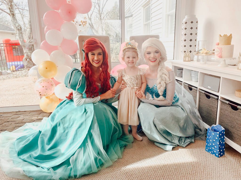 Disney princesses at birthday party