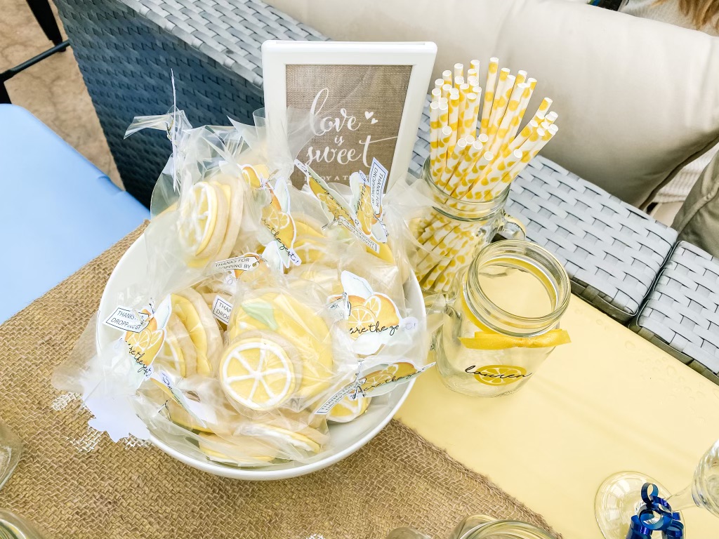 lemon shower cookie party favor