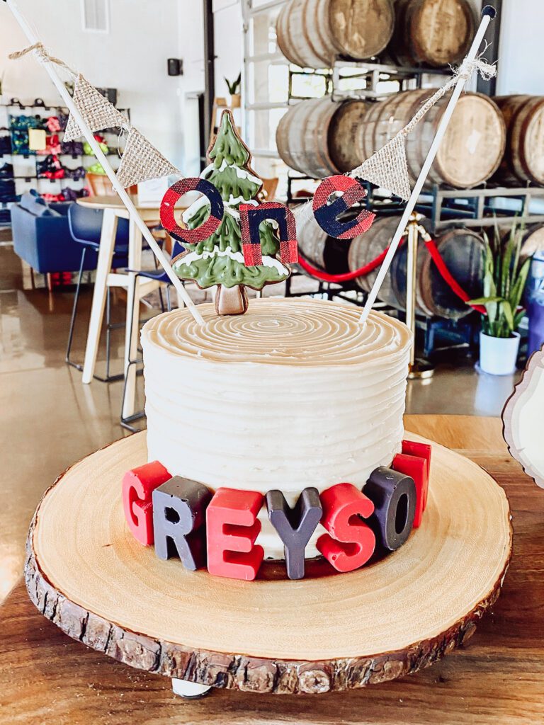 Lumberjack birthday party cake