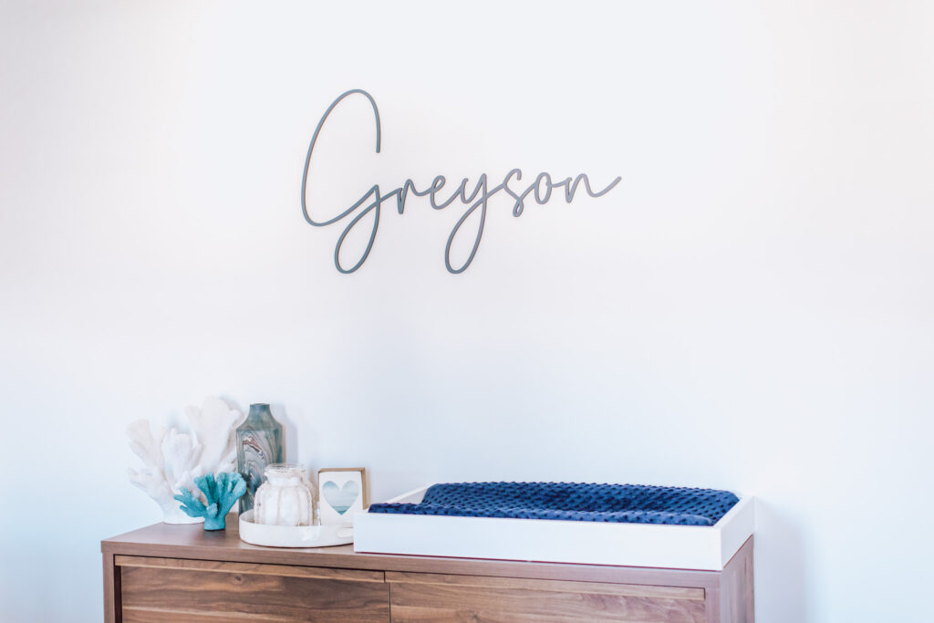 Ocean coral themed baby changing table