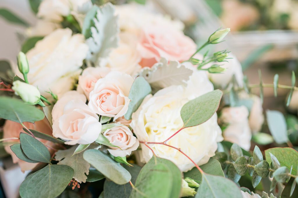 Bridal Bouquet - eucalyptus roses and peonies