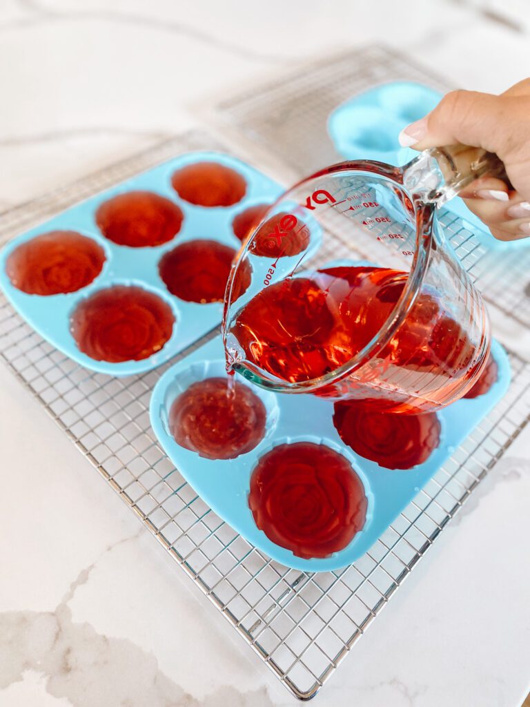 Pouring liquid into ice mold