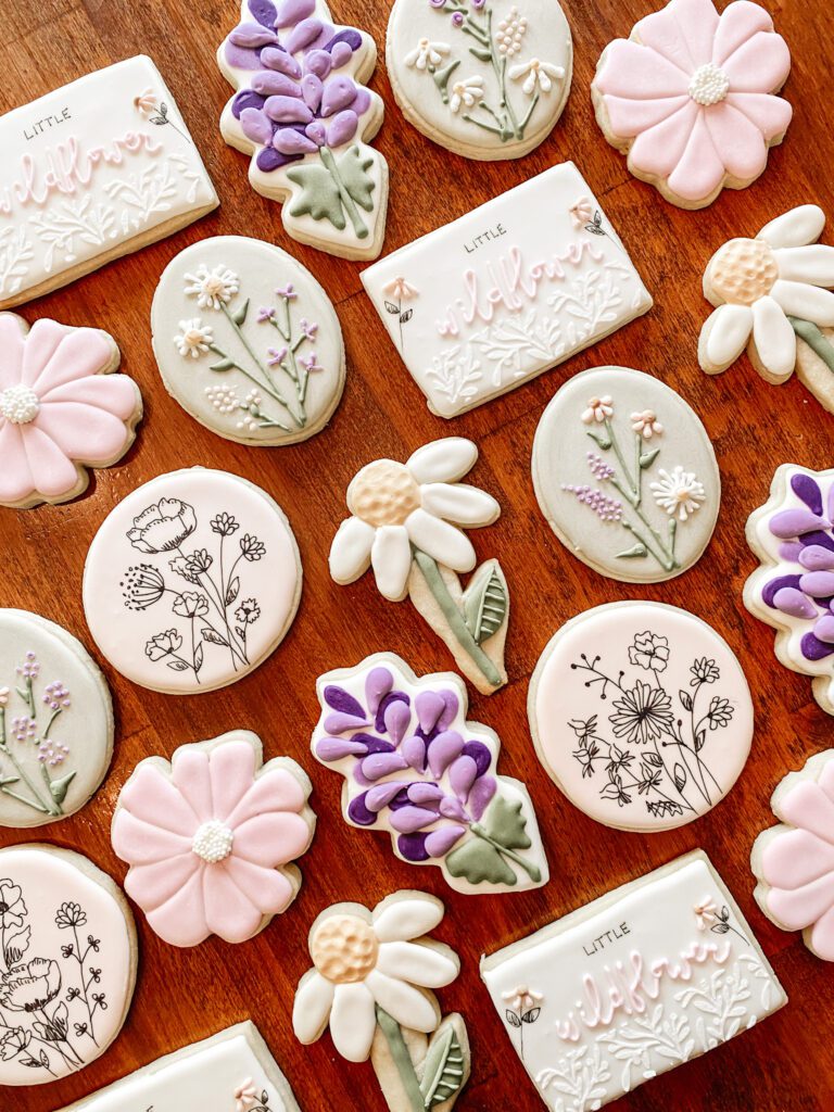 Wildflower Baby Shower Cookies