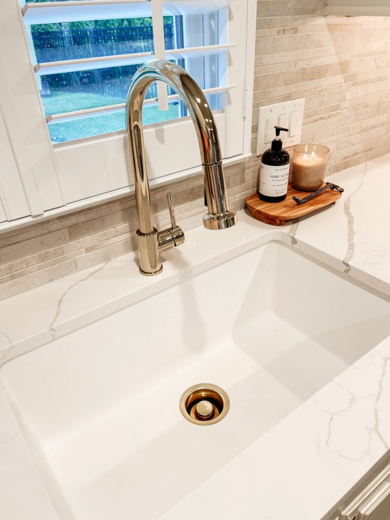 Painted Cabinets Polished Brass Signature Faucet