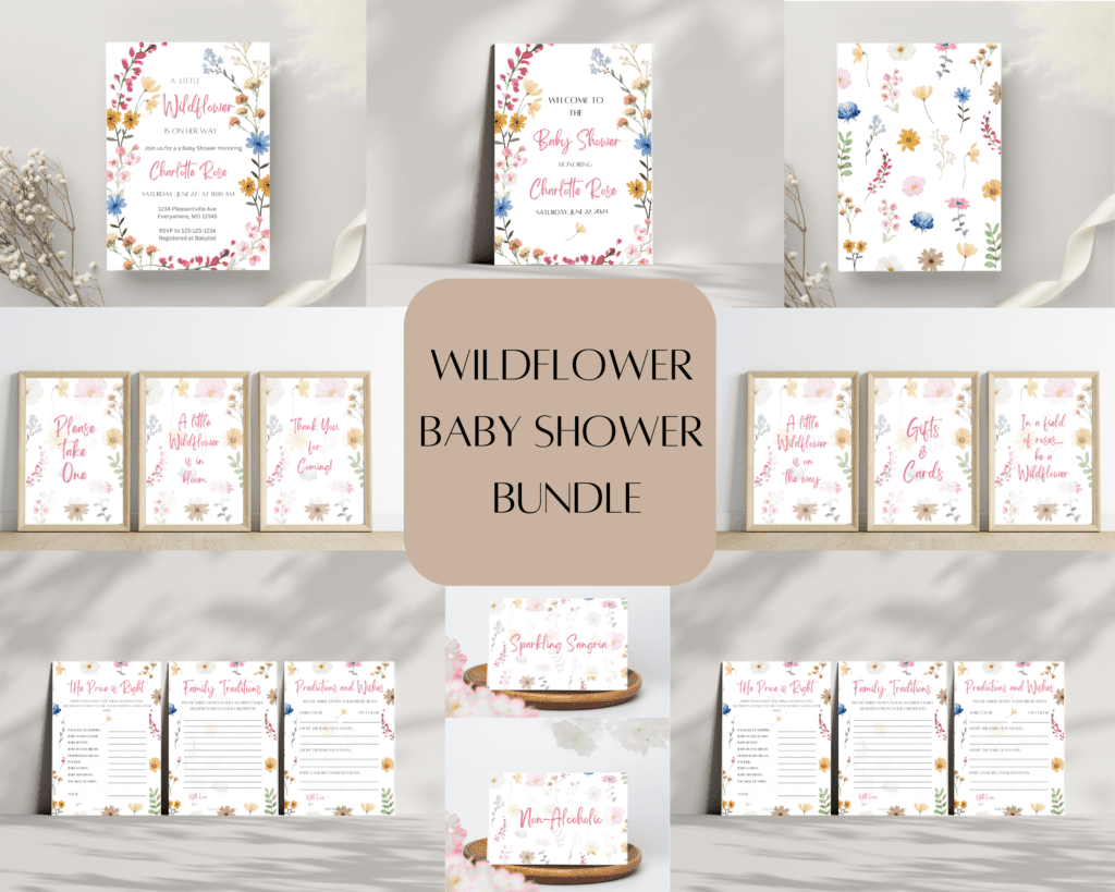 Wildflower Baby Shower Printables Bundle