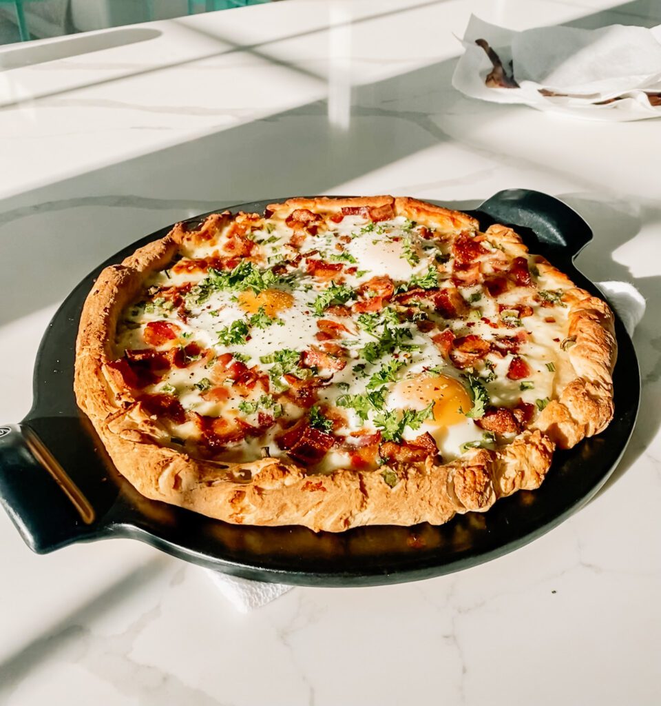 Breakfast Pizza on Pizza Stone