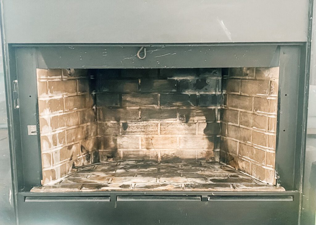 Cleaning Wood Fireplace with scrubbing bubbles