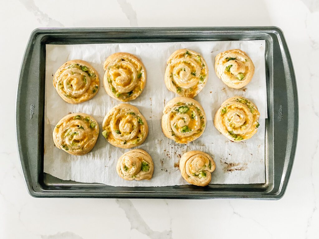 Broccoli cheese crescent roll wheels