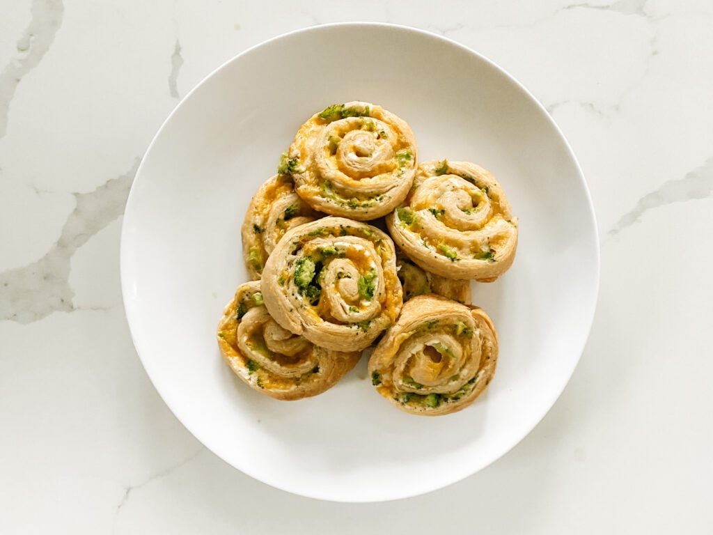 Broccoli cheese crescent roll up wheels