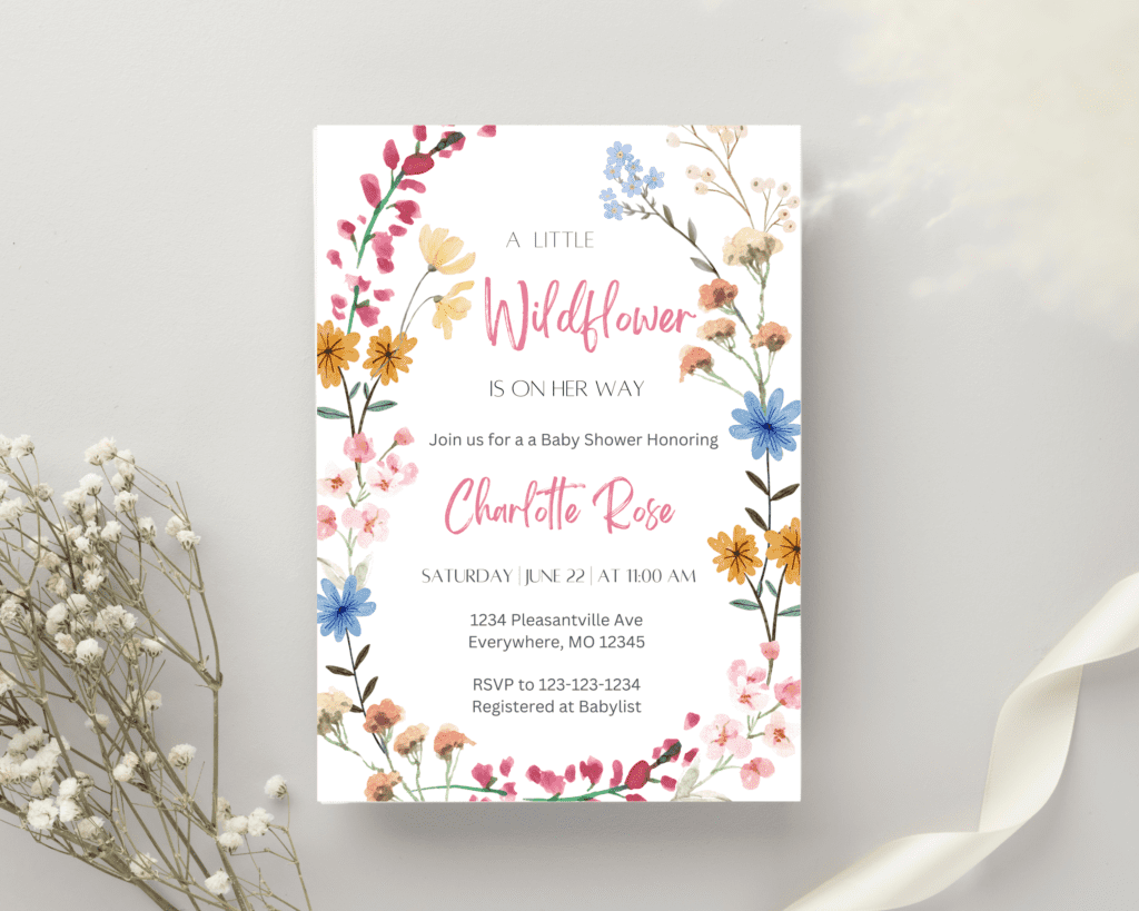 Wildflower Baby Shower Invitation