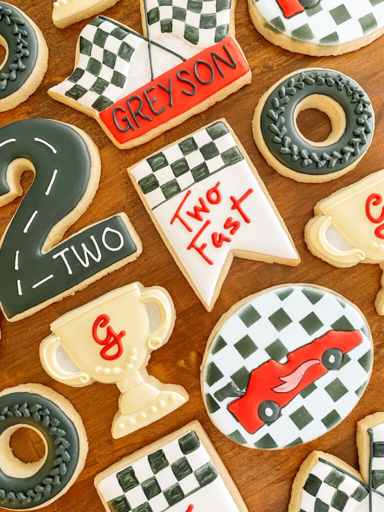 Two Fast Race Car Birthday Party Cookies Party Favor