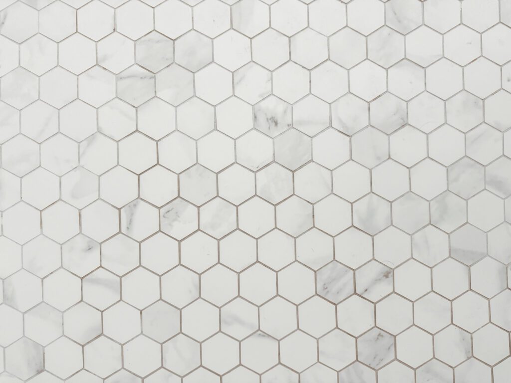 Marble hexagon shower floor tile