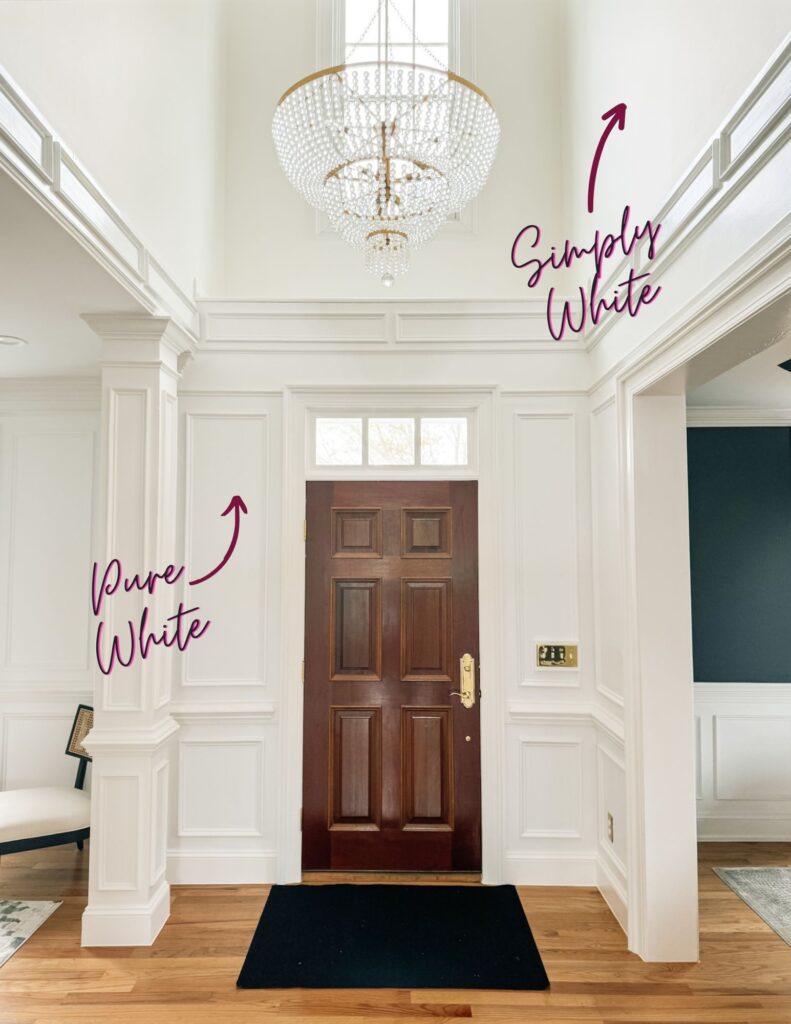 Transitional Modern Vintage Glam Home Design Wood wainscoting and white paint