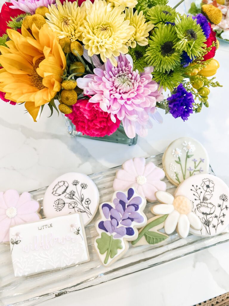 Wildflower Baby Shower Cookies