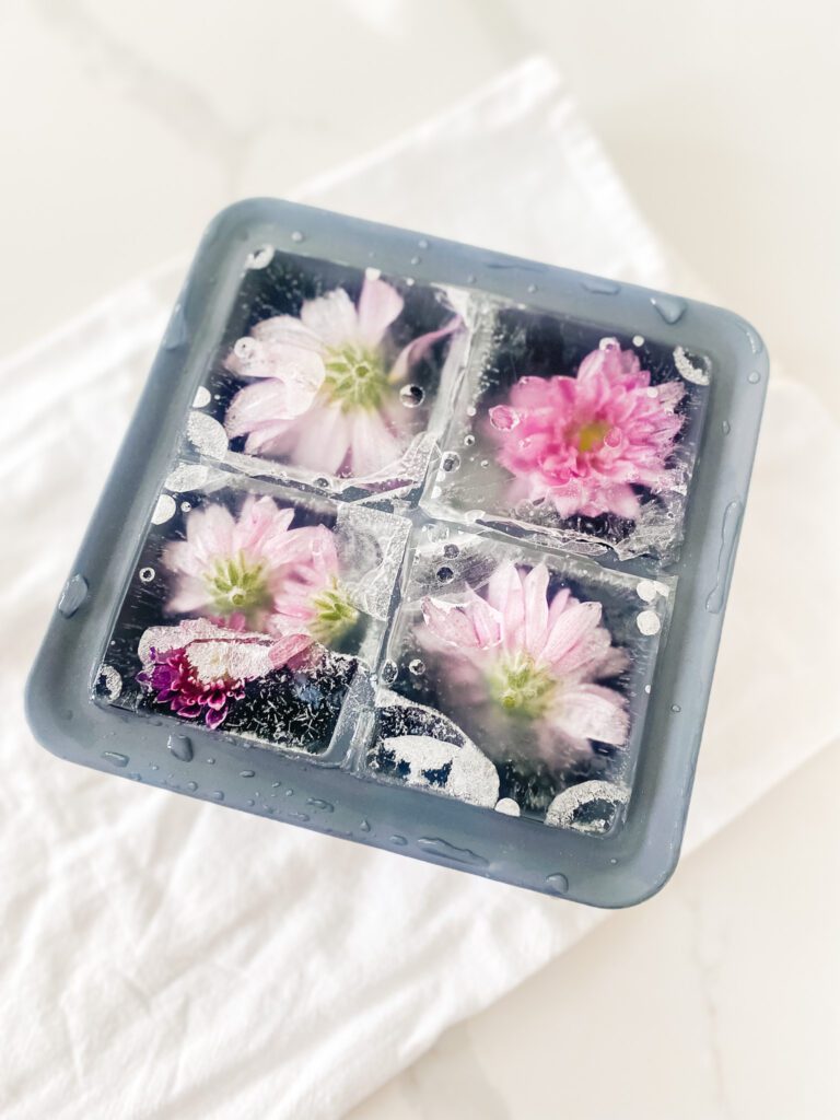 Flower Ice Cubes in Mold