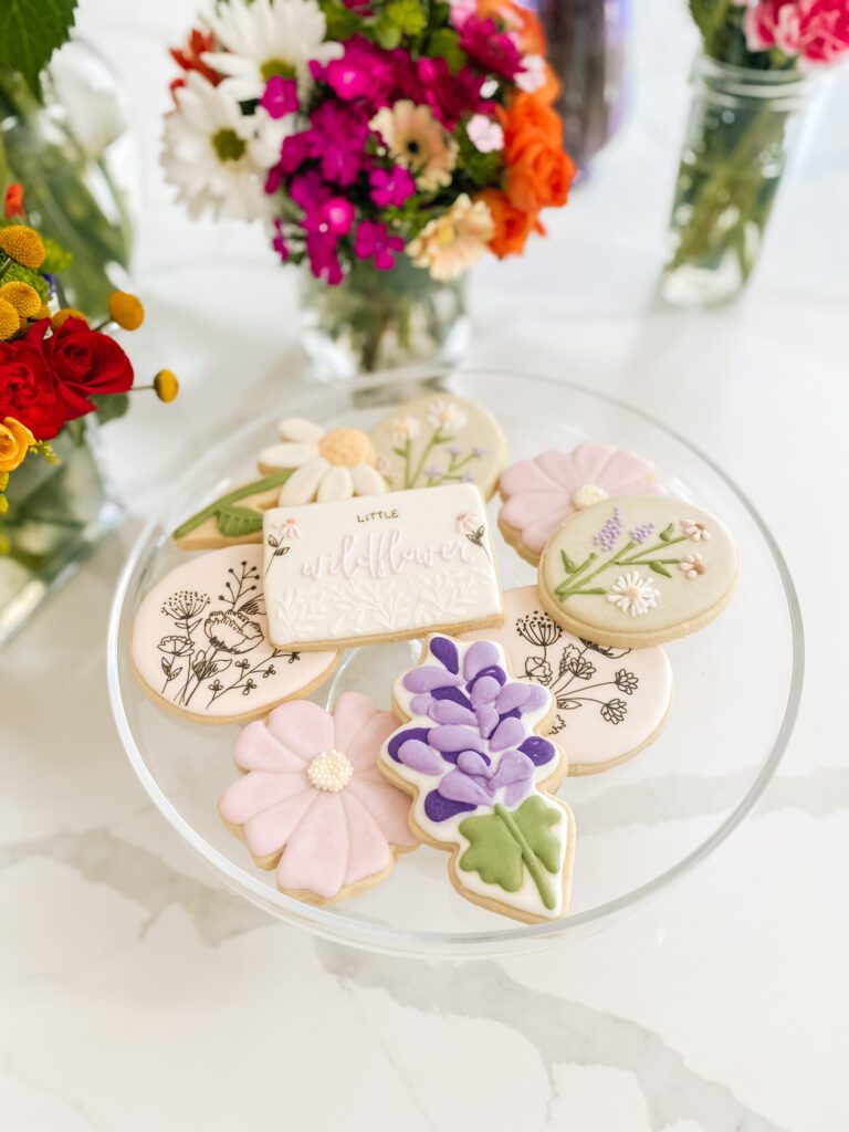 Wildflower Baby Shower Cookies