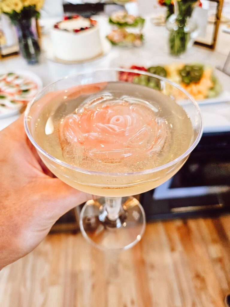 Champagne with Floral Ice Mold