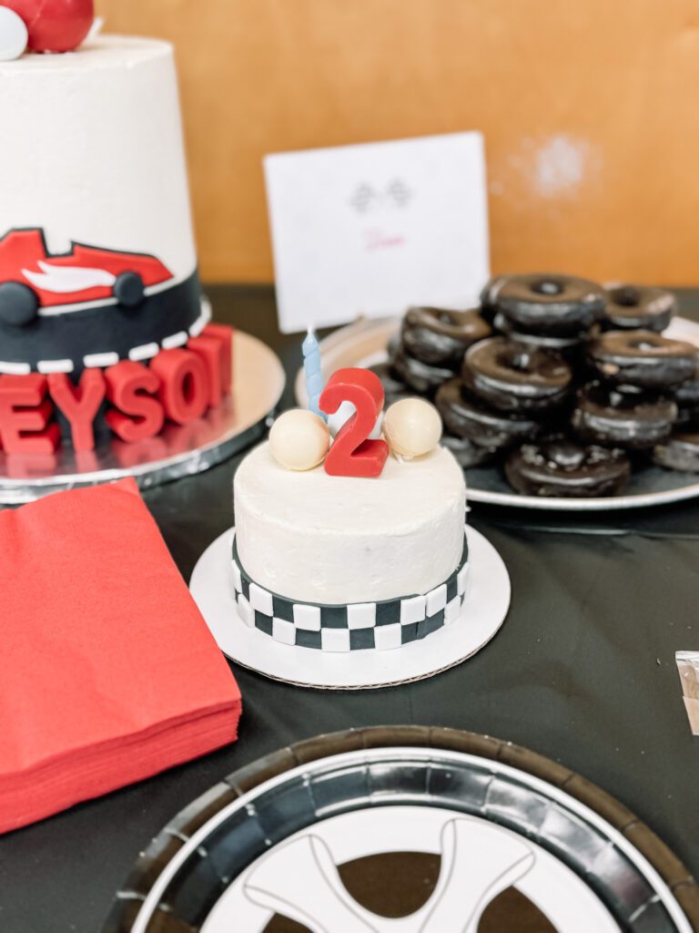 Two Fast Two Curious Birthday party cake Birthday Boy race car theme