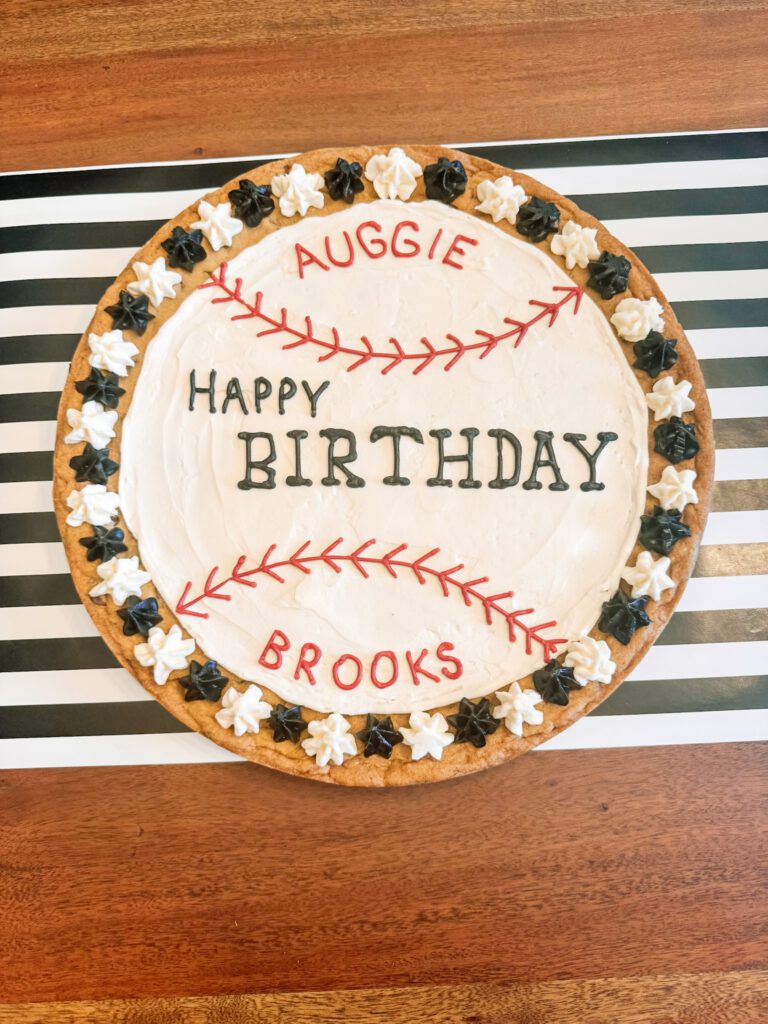 Baseball Birthday Party Cookie Cake